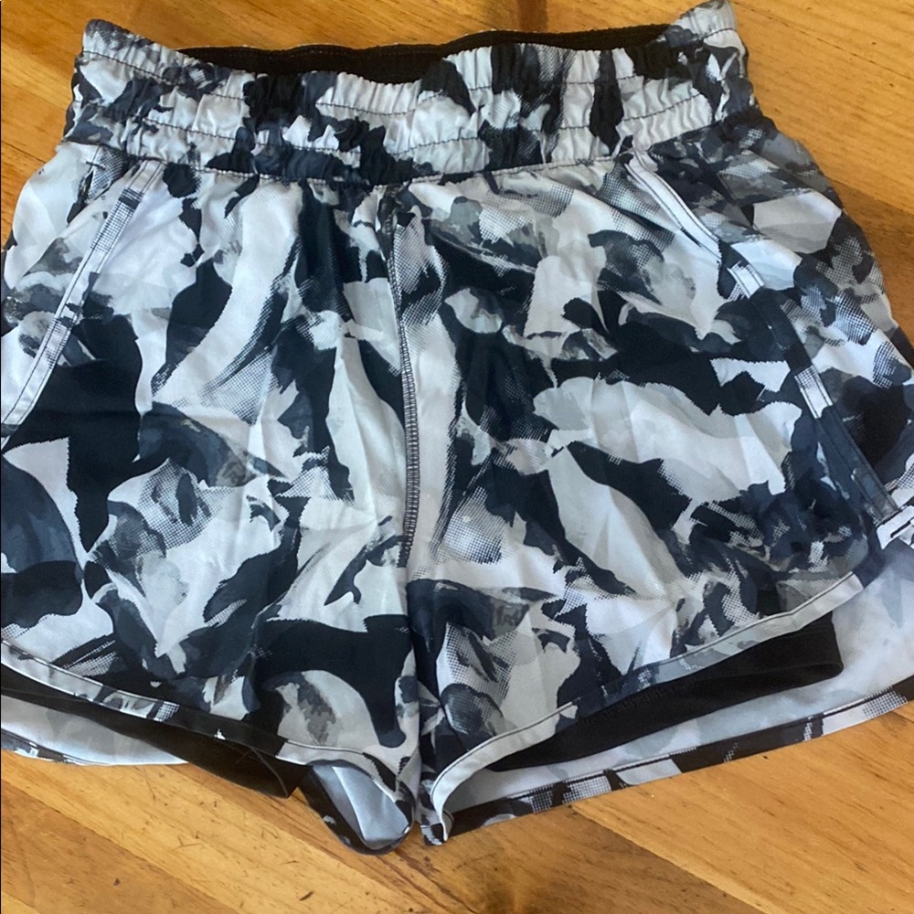 Avia Black and White Athletic Shorts with Elastic Waistband